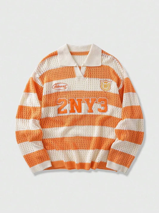 Orange Handmade Knitted Sweater